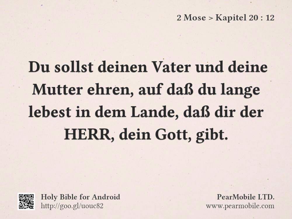 2 Mose, Kapitel 20:12
